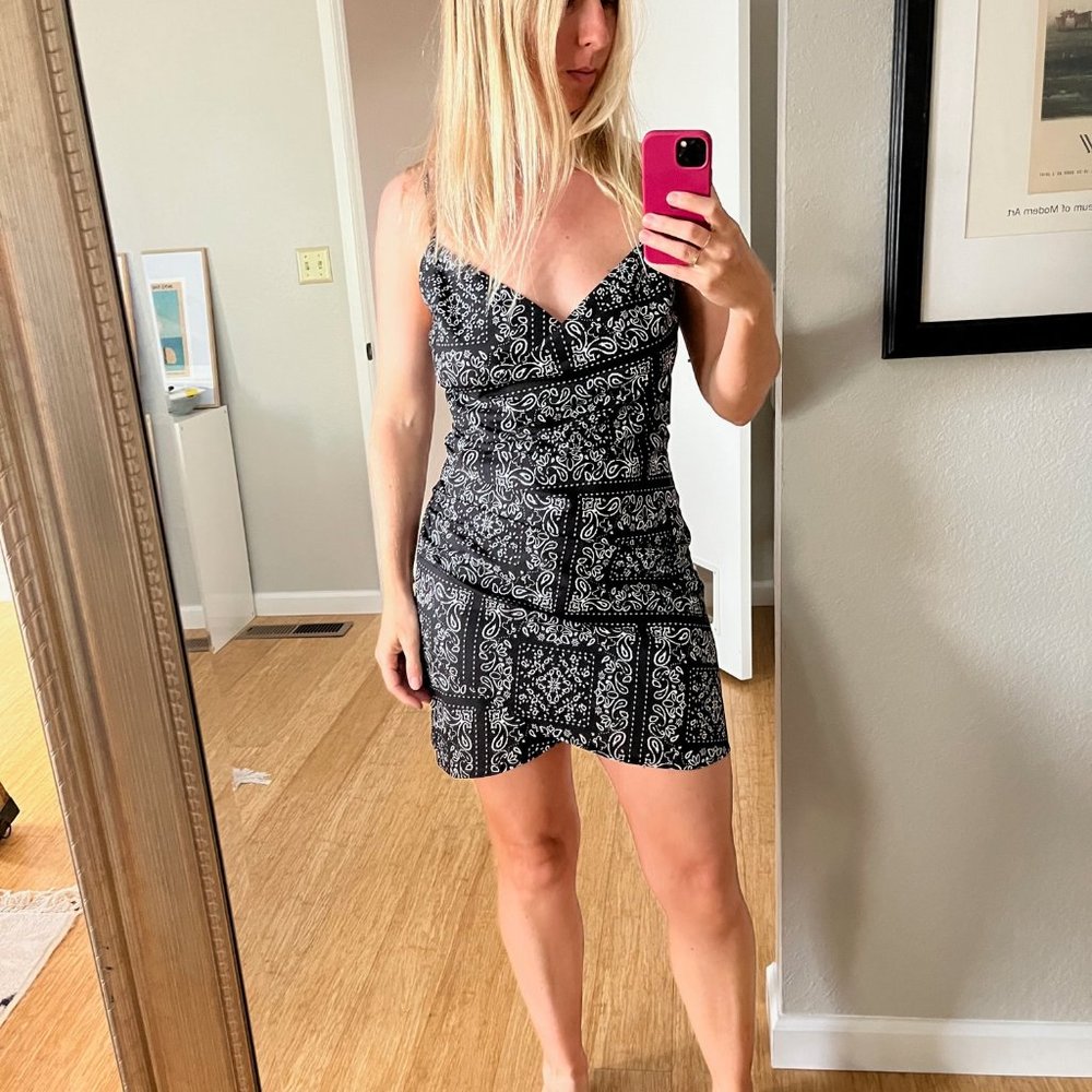 ShopBop re:named bandana print faux wrap dress